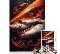 Rompecabezas de 1000 Piezas para Adolescentes Tiburón mi Divertido Amigo Juegos relajantes para Mejorar la Memoria Juguetes de decoración para el hogar Entrena tu Cerebro y Tus Manos (75x50cm)