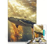 Rompecabezas de 1000 Piezas para Adolescentes Tiburón Nadando en un Bosque de Algas Juguete para armar Mejora la Memoria con Piezas de Formas aleatorias Que encajan Perfectamente 50x75cm