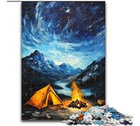 Rompecabezas de 1000 Piezas para Adolescentes, Tienda bajo el Cielo Nocturno, Toda la Familia 50x75cm