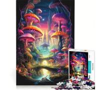 Rompecabezas de 1000 Piezas para Adolescentes: Tierra de Setas fantásticas, Juegos relajantes, desafiantes de completar, Que mejoran el Amor Entre Parejas 38x52cm