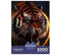 Rompecabezas De 1000 Piezas para Adolescentes Tiger Angry Animal Roar Rompecabezas para Adultos Juegos Relajantes Decoración del Hogar Regalos De Cumpleaños Y Únicos 52x38cm/1000pcs