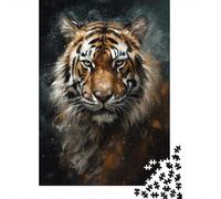 Rompecabezas De 1000 Piezas para Adolescentes Tiger Art Print Rompecabezas para Adultos Juego De Ingenio Decoración Ayuda A Ejercitar El Cerebro 38x26cm/1000pcs
