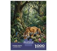 Rompecabezas De 1000 Piezas para Adolescentes Tiger Drinking Water in A Lush Jungle Rompecabezas para Adultos Juegos Familiares Difícil Difícil Cumpleaños Y Navidad 52x38cm/1000pcs