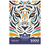 Rompecabezas De 1000 Piezas para Adolescentes Tiger Face Abstract Art Rompecabezas DIY Juguetes Mejora La Memoria Oferta como Regalo para Toda La Familia 38x26cm/1000pcs