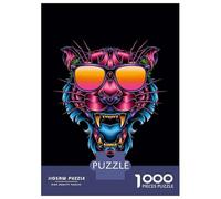 Rompecabezas De 1000 Piezas para Adolescentes Tiger Face Art Print-2 Rompecabezas para Adultos Juego Familiar Pero Divertido Y Humorístico Desafío Educativo 70x50cm/1000pcs
