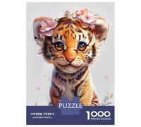 Rompecabezas De 1000 Piezas para Adolescentes Tiger Flower Rompecabezas para Adultos Juegos Relajantes Desafío Difícil Ayuda A Ejercitar El Cerebro 52x38cm/1000pcs