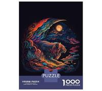 Rompecabezas De 1000 Piezas para Adolescentes Tiger Neon Light Colors Rompecabezas para Adultos Juego Familiar Decoración del Hogar Cumpleaños Y Navidad 70x50cm/1000pcs