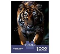 Rompecabezas De 1000 Piezas para Adolescentes Tiger Walking Forward in Dark Forest Rompecabezas para Adultos Juegos Relajantes Regalos para Mujeres Interacción Entre Padres E Hijos 52x38cm/1000pcs