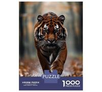 Rompecabezas De 1000 Piezas para Adolescentes Tiger Walking Through Autumn Leaves Rompecabezas para Adultos Juego Práctico Pero Divertido Y Humorístico para Cumpleaños, Navidad 52x38cm/1000pcs