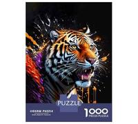 Rompecabezas De 1000 Piezas para Adolescentes Tiger Wall Art Print-5 Rompecabezas para Adolescentes Juego Familiar Mejora La Memoria Cumpleaños Y Navidad 38x26cm/1000pcs