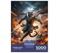 Rompecabezas De 1000 Piezas para Adolescentes Tiger Warrior Fantasy Art Print Rompecabezas para Adultos Juego Práctico Decoración De Pared Regalos Y Cumpleaños Únicos 38x26cm/1000pcs