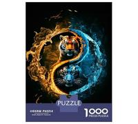 Rompecabezas De 1000 Piezas para Adolescentes Tiger Yin and Yang Rompecabezas para Adultos Juegos Relajantes Pero Divertidos Y Humorísticos 38x26cm/1000pcs