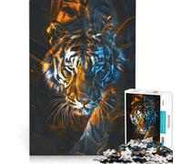 Rompecabezas de 1000 Piezas para Adolescentes Tigre al acecho Juegos Divertidos Entrena tu Cerebro y Tus Manos Juego de desafío único 38x52cm