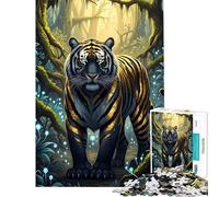 Rompecabezas de 1000 Piezas para Adolescentes Tigre en un Bosque mágico Un Reto para completar Juegos educativos y relajantes para Mayores de 14 años (50x75cm)