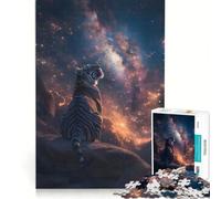 Rompecabezas de 1000 Piezas para Adolescentes Tigre Mirando Las Estrellas Juegos educativos Entrena tu Cerebro y Tus Manos colección de Artistas Bellas Artes 38x52cm