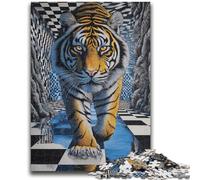 Rompecabezas de 1000 Piezas para Adolescentes, Tigre psicodélico, Juguete Educativo Intelectual descompresor, decoración, 50x75cm