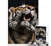 Rompecabezas de 1000 Piezas para Adolescentes Tigre rugiente Primer Plano decoración del hogar Juguetes Gran Regalo para Juegos Juego Educativo Mejora el Amor Entre Parejas tamaño 38x52cm