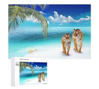 Rompecabezas de 1000 piezas para adolescentes, tigre tropical, paraíso, playa, rompecabezas para adultos, juegos relajantes, análisis e interacción lógica entre padres e hijos, 1000 piezas