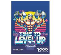 Rompecabezas De 1000 Piezas para Adolescentes Time to Level Up - Gym Gamer Rompecabezas para Adultos Juguete Decoración De Pared Decoración De Pared Juego Desafiante Regalos 52x38cm/1000pcs