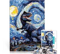 Rompecabezas de 1000 Piezas para Adolescentes Tiranosaurio Rex Noche Juego de Preguntas con Piezas de Formas aleatorias Que se entrelazan Completamente 50x70cm