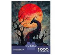 Rompecabezas De 1000 Piezas para Adolescentes Tissue Bloodmoon Dragon Rompecabezas para Adultos Juegos Relajantes Regalos para Mujeres Diversión En Casa Actividades, 38x26cm/1000pcs