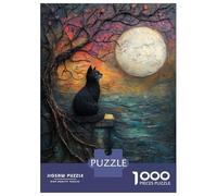 Rompecabezas De 1000 Piezas para Adolescentes Tissue Magenta Black Cat Rompecabezas para Adultos Juegos Familiares Difícil Difícil Cumpleaños Y Navidad 38x26cm/1000pcs