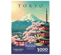 Rompecabezas De 1000 Piezas para Adolescentes Tokyo Japan Vintage Travel Rompecabezas para Adultos Juego Familiar Corte De Precisión Regalo De Cumpleaños, Regalos, 38x26cm/1000pcs