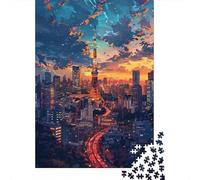 Rompecabezas De 1000 Piezas para Adolescentes Tokyo Tower Sunset Rompecabezas para Adolescentes Juego De Ingenio Una Obra De Arte Diversión En Casa Actividades, 52x38cm/1000pcs