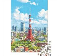 Rompecabezas De 1000 Piezas para Adolescentes Tokyo Tower View-1 Rompecabezas para Adultos Juguetes Antiestrés Mejora La Memoria Gran Regalo para Jugar 52x38cm/1000pcs