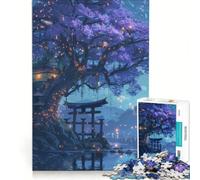 Rompecabezas de 1000 Piezas para Adolescentes: Torii Encantado a la luz de la Luna, Juego Educativo, Carrera de Velocidad Manual, Juego de desafío único 38x52cm