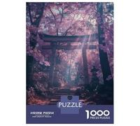 Rompecabezas De 1000 Piezas para Adolescentes Torii Gate Japanese Sakura Rompecabezas para Adultos Juguetes Antiestrés Alivio del Estrés Interacción Entre Padres E Hijos 52x38cm/1000pcs