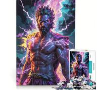 Rompecabezas de 1000 Piezas para Adolescentes Tormenta eléctrica ︰ Zeus, Dios del Trueno, Juguete Educativo, para la diversión Familiar, Ideal para Decorar el Escritorio 38x52cm
