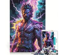 Rompecabezas de 1000 Piezas para Adolescentes Tormenta eléctrica ︰ Zeus, Dios del Trueno, Juguetes para armar, decoración de Pared, con Piezas de Formas aleatorias Que encajan Perfectamente 38x26cm