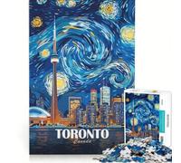 Rompecabezas de 1000 Piezas para Adolescentes Toronto Canadá Estilo Noche Estrellada Juego Educativo Regalo de cumpleaños cumpleaños y Navidad 38x26cm