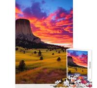 Rompecabezas de 1000 Piezas para Adolescentes Torre del Diablo al Atardecer Juguete Decorativo de Pared Gran Regalo para Juegos educativos Cada Pieza es única - Tamaño 50x75cm