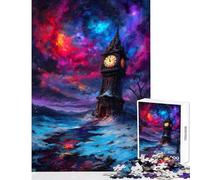 Rompecabezas de 1000 Piezas para Adolescentes Torre del Reloj en un Paisaje Invernal de ensueño Juego de ingenio Carrera de Velocidad de Manos Juguetes antiestrés cumpleaños