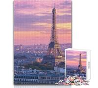 Rompecabezas de 1000 Piezas para Adolescentes, Torre Eiffel, París, Francia, Ideal para aliviar el estrés, Juguete de Corte ultrapreciso, tamaño 38x52cm