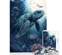 Rompecabezas de 1000 Piezas para Adolescentes Tortuga Amigo Imaginario Juguete para decoración de Pared Regalo de Amigo Secreto Juego Imposible descompresión Intelectual tamaño 38x52cm