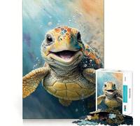 Rompecabezas de 1000 Piezas para Adolescentes Tortuga, boceto en Acuarela, Ajuste, Juego, Desarrollo Mental, diversión, Tiempo Libre, Navidad, Arte para el hogar (38x26cm)