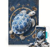 Rompecabezas de 1000 Piezas para Adolescentes Tortuga de Porcelana renacido Juguetes para armar desafiante de completar Regalo de cumpleaños Regalos de Viaje 38x52cm
