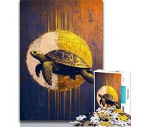 Rompecabezas de 1000 Piezas para Adolescentes, Tortuga Dorada, Entrena tu Cerebro y Tus Manos, Regalo de cumpleaños, Arte Mural para Mayores de 14 años, 38x26cm