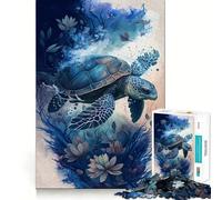 Rompecabezas de 1000 Piezas para Adolescentes Tortuga, Juego fantástico de Ajuste, desafío Mental, Juguete, Momento de diversión Tranquila, Escena navideña, Arte (50x75cm)