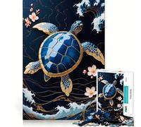 Rompecabezas de 1000 Piezas para Adolescentes Tortuga Oro Kintsugi Arte Corte Preciso Arte Juego Divertido Concentración Tiempo de Juego Relajante Regalo Divertido de Cumpleaños (38x26cm)