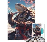 Rompecabezas de 1000 Piezas para Adolescentes Tortuga Samurái Sakura Juegos Familiares Juguetes Juegos Educativos Regalos de Amigo Invisible Ideal para Parejas (Tamaño 38x26cm)