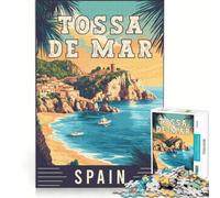 Rompecabezas de 1000 Piezas para Adolescentes: Tossa de Mar en España, Juegos Familiares, antiestrés, Regalos para Amigos y Familiares 38x26cm