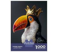 Rompecabezas De 1000 Piezas para Adolescentes Toucan Bird Cute King Rompecabezas para Adolescentes Juego De Ingenio Mejora La Memoria Diversión En Casa Actividades, 38x26cm/1000pcs
