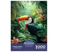 Rompecabezas De 1000 Piezas para Adolescentes Toucan in Lush Tropical Foliage Rompecabezas para Adultos Juegos Relajantes Decoración del Hogar Regalos De Cumpleaños Y Únicos 38x26cm/1000pcs