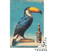 Rompecabezas De 1000 Piezas para Adolescentes Toucan with Guinness Beer Rompecabezas para Adultos Juego Familiar Desafío Difícil Interacción Entre Padres E Hijos 52x38cm/1000pcs