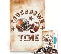 Rompecabezas de 1000 Piezas para Adolescentes Touchdown Time Football Graphic Tight Fit Play Focus Fun Game Leisure Fun Time Christmas Wall Art (50x75cm)