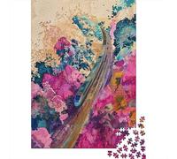 Rompecabezas De 1000 Piezas para Adolescentes Train on Tracks Art Print Rompecabezas para Adultos Juguete Decoración De Pared Mejora La Memoria Desafío Educativo 52x38cm/1000pcs